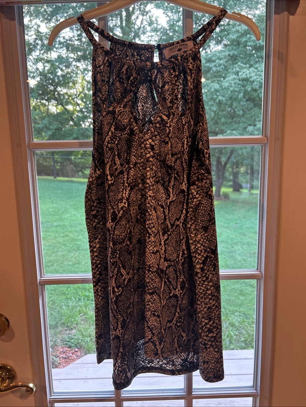 Crazy Train Snake-Print Midi Dress - Black & Cream